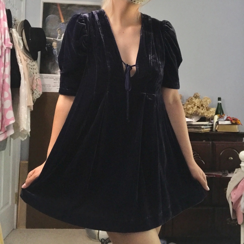 Free People Adelle Velvet Tunic Dress